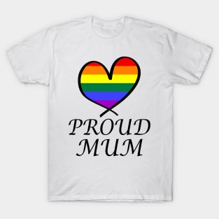 Proud Mum LGBT Gay Pride Month Rainbow Flag T-Shirt